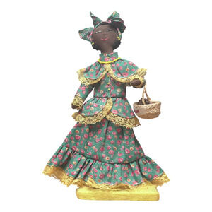 Vintage Handmade Folk Art African Cloth Tribal Doll Curaçao Souvenir Textile Art
